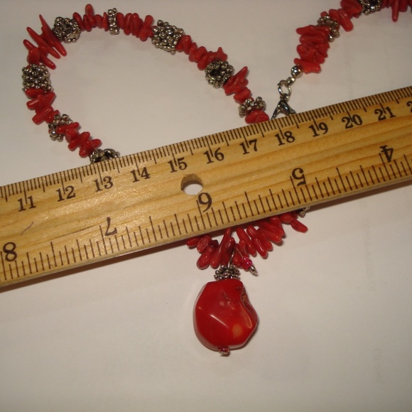 Red Coral Choker Necklace - Picture 3 of 3
